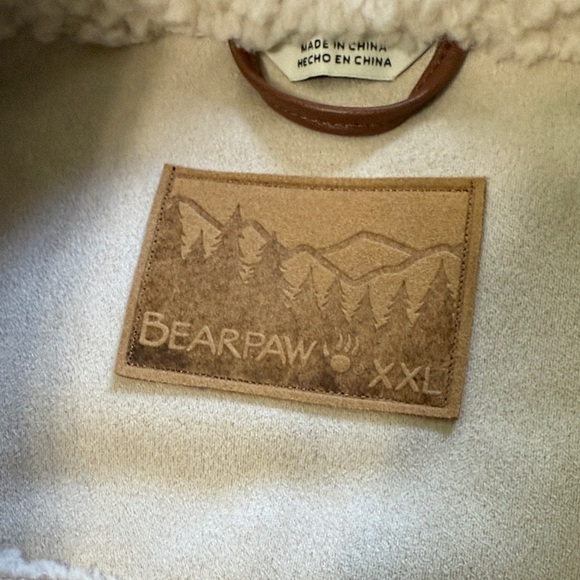 BearPaw Cream Teddy Jacket with Brown Trim - Picture 2 of 4